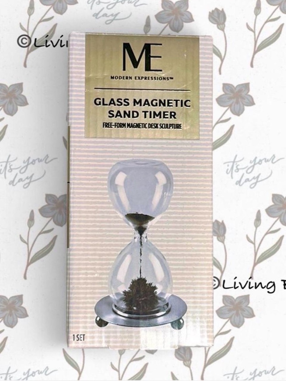 Expressions Modern Expressions Glass Magnetic Sand Timer - Silver